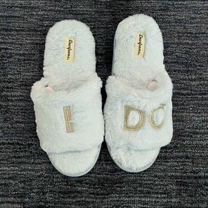 Something Blue “I DO” Bridal Slippers (Never Worn)